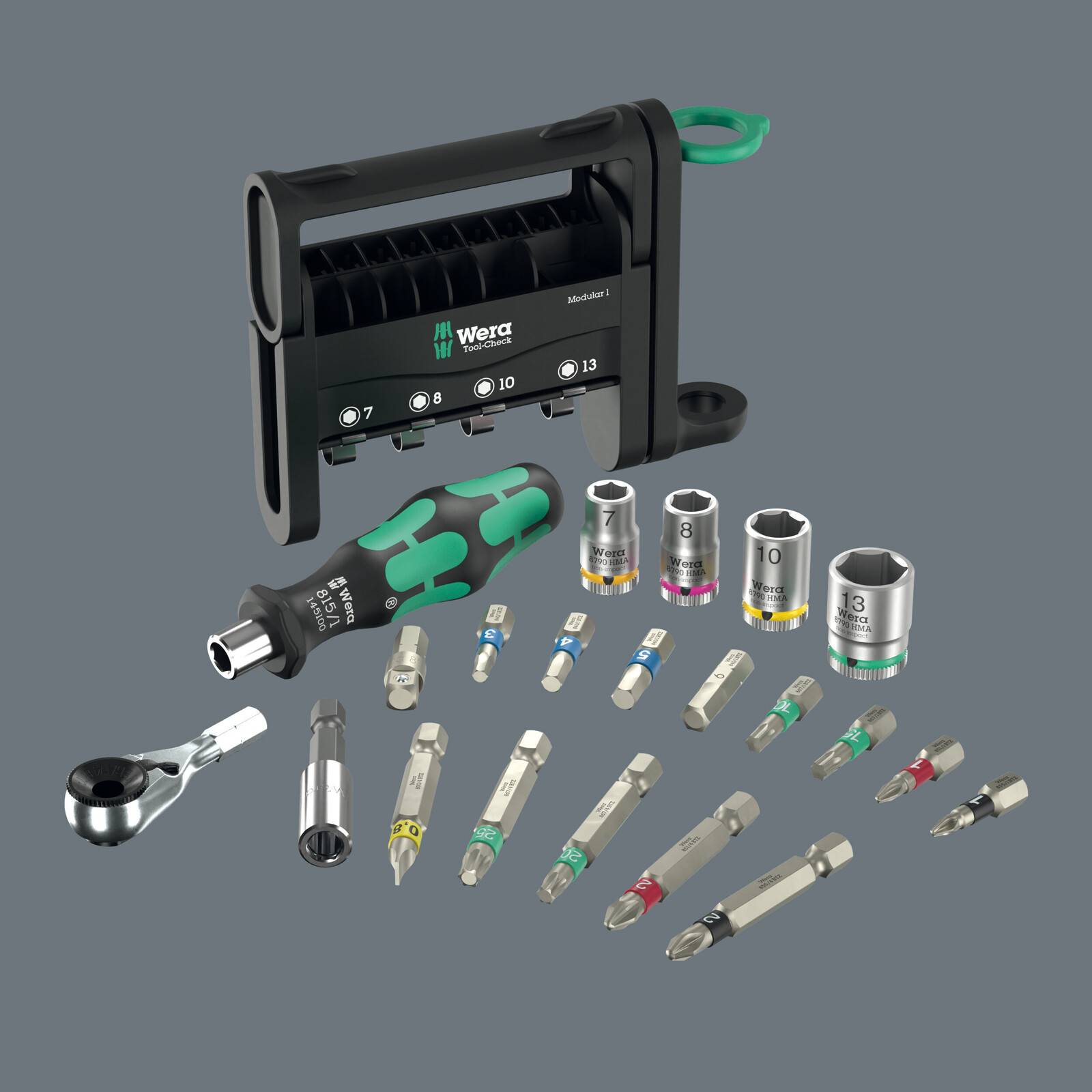 Wera Tool-Check Modular Set 1 Werkzeug Set mit Winkelschlüssel und Schraubendreher-1