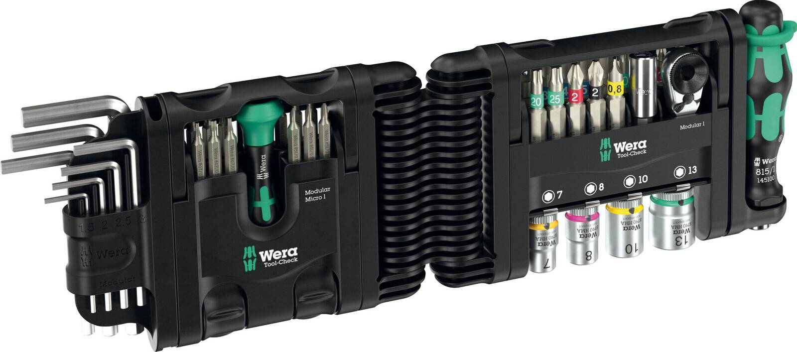 Wera Tool-Check Modular Set 1 Werkzeug Set mit Winkelschlüssel und Schraubendreher
