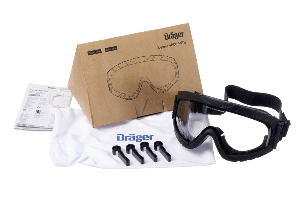 Dräger Korbschutzbrille Arbeitsschutzbrille X-pect 4800 HPS für HPS Helme 3500 4100 4300 4500 und 6200-0