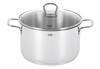 Silit Style Kochtopf hoch 24cm, Glasdeckel, Fleischtopf 5,7l, Edelstahl