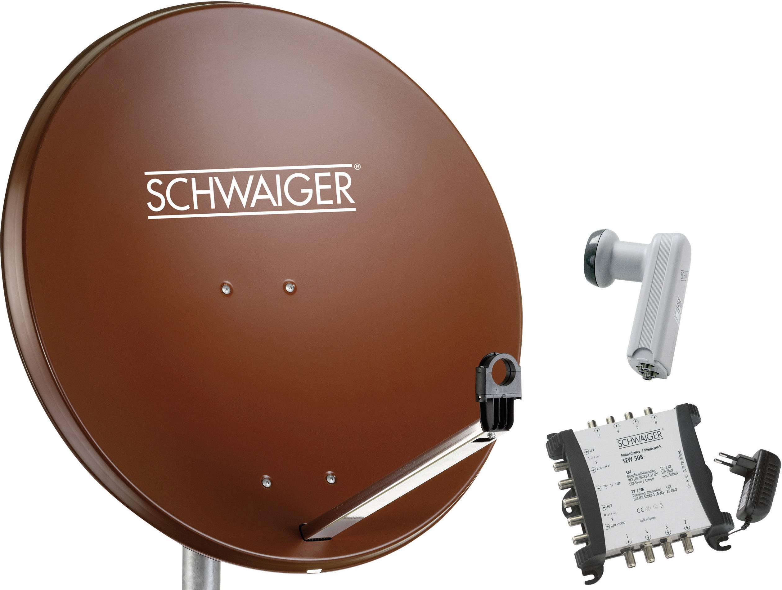 SCHWAIGER SPI9962SET6 SAT-Anlage ohne Receiver Teilnehmer-Anzahl 8 80 cm
