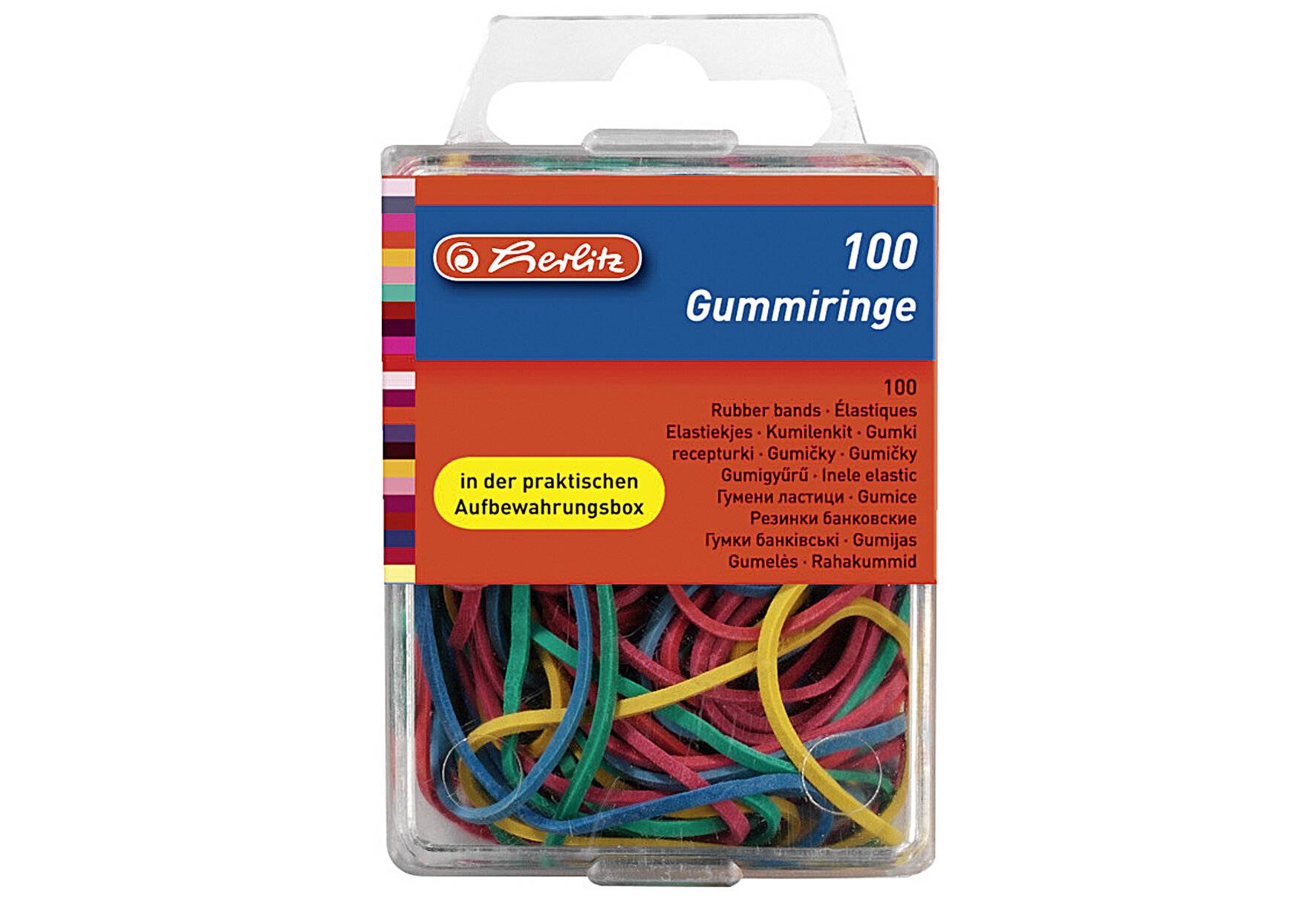 herlitz herlitz Gummiringe, farbig sortiert, Gröáen-Mix - 8770000 - 1 Stück-1