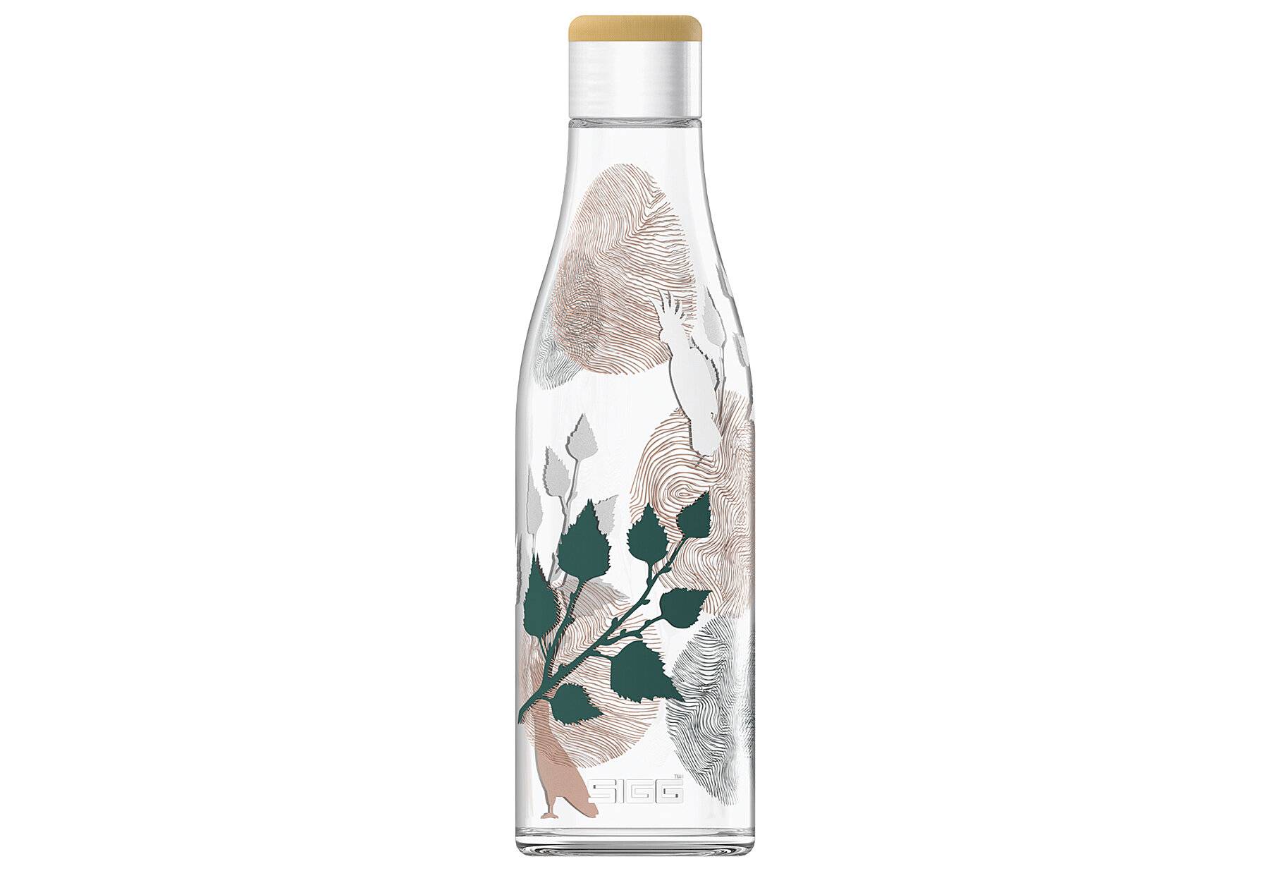 SIGG Metis Sumatra Birds Trinkflasche (0.6 L), plastikfreie und auslaufsichere Trinkflasche,