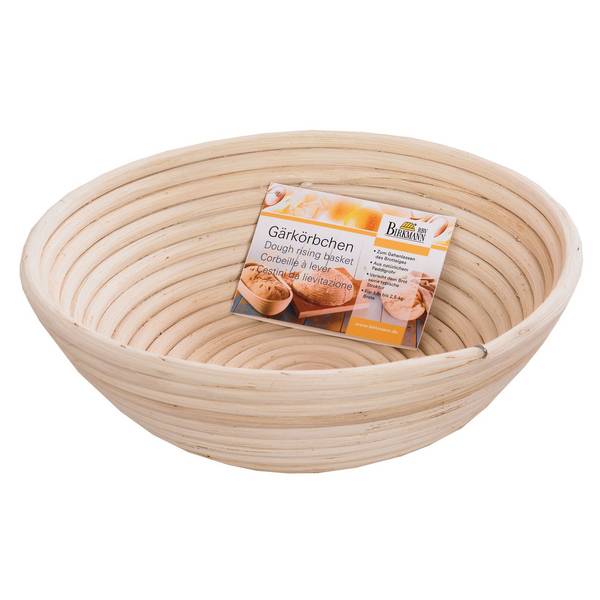 RBV Birkmann Gärkörbchen | Rund, Ø 25 cm, Zuckerrohr, Holz, Rund, 25 cm, 85 mm