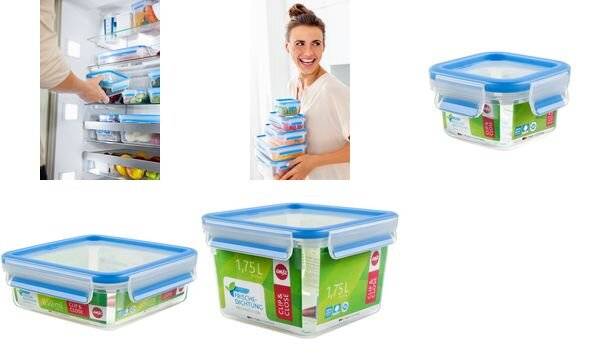 EMSA Clip & Close - Box - Rechteckig - 1,75 l - Blau - Transparent - Kunststoff-1