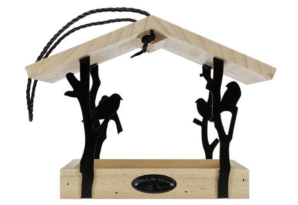 Futterhaus zum Aufhängen aus Kiefernholz und Eisen