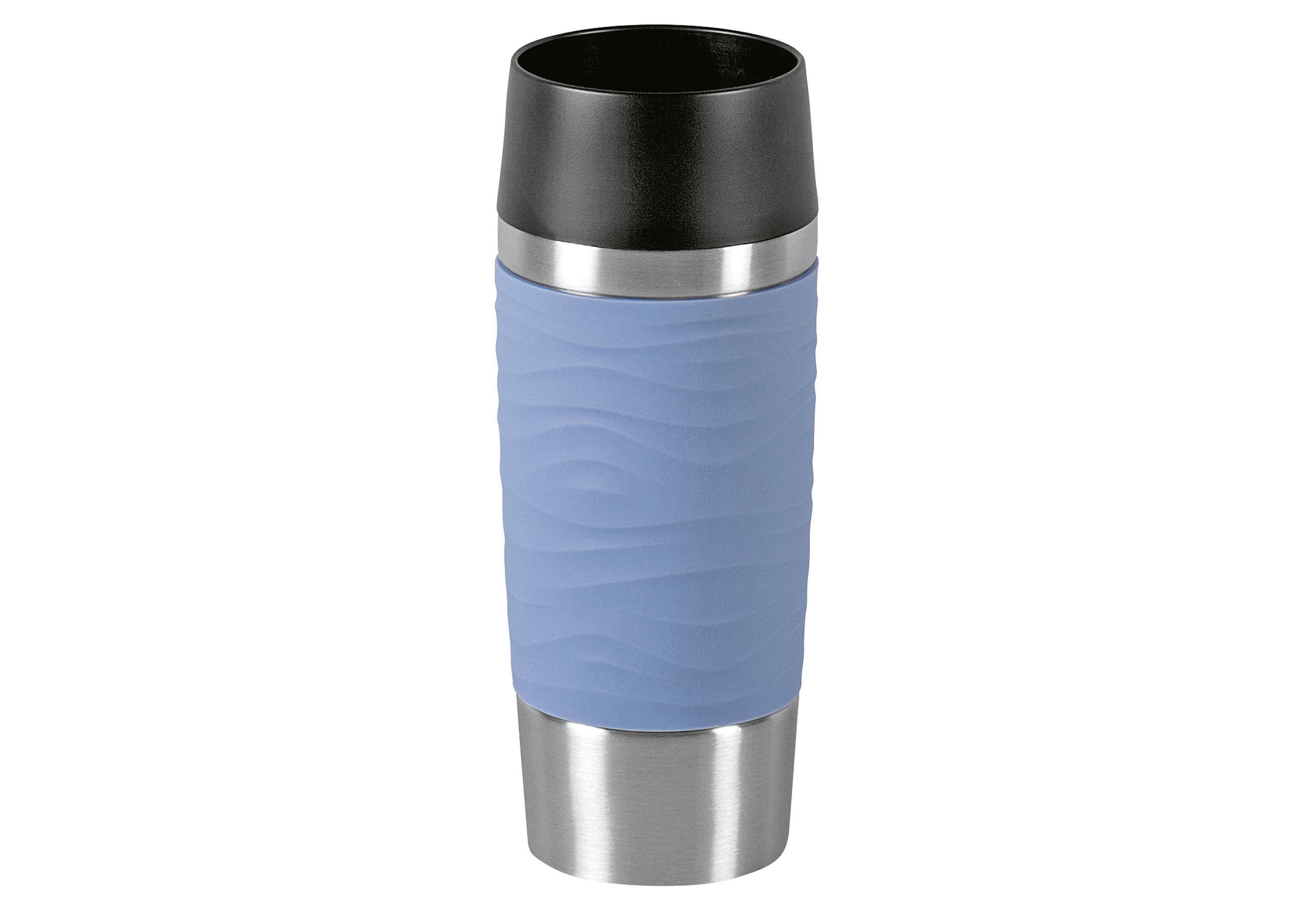 EMSA Isolierbecher Travel Mug Waves 0,36l Edelstahl puderblau