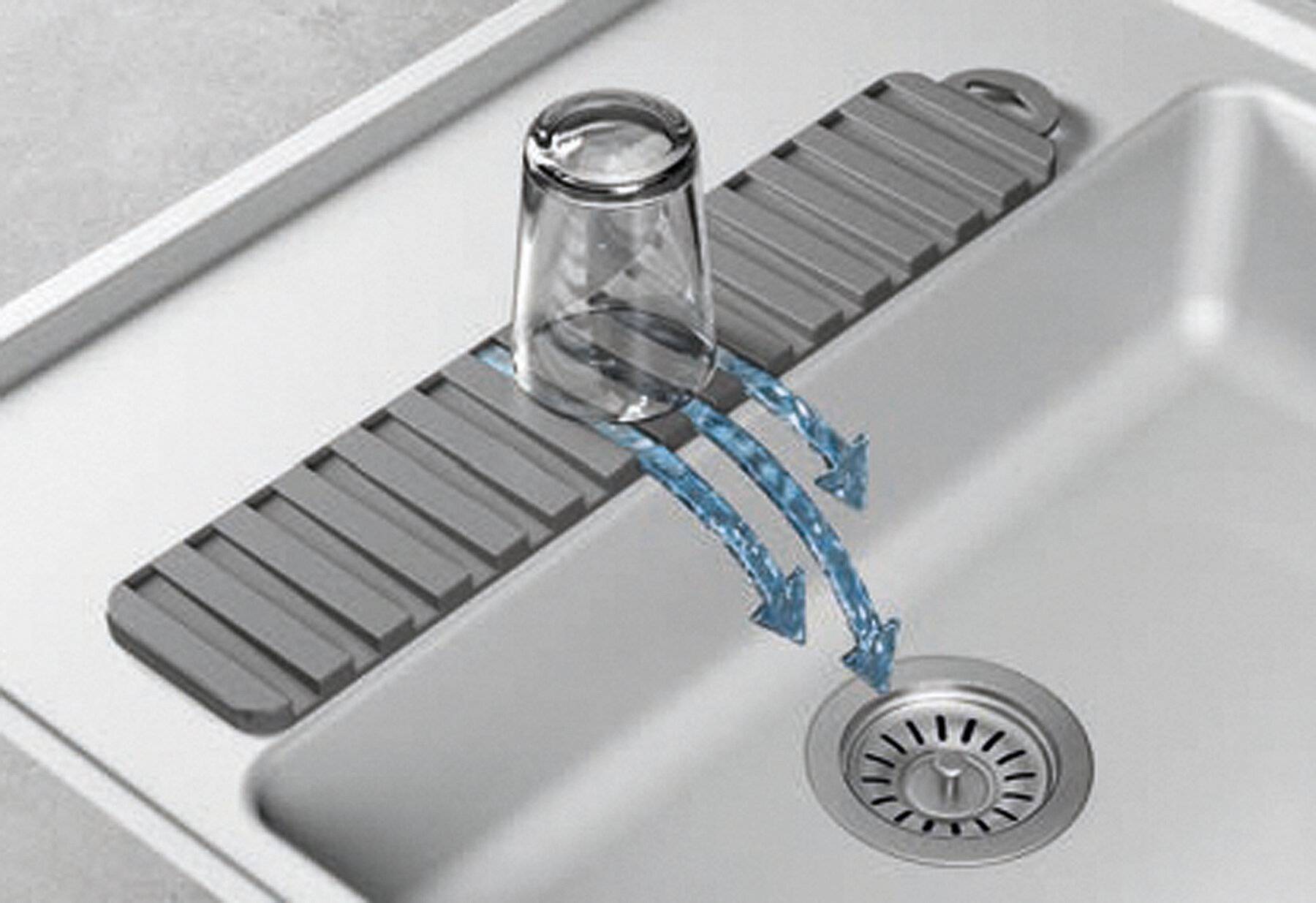 Metaltex 320485000 Gravity Slim Abtropfmatte grau, 40x8-4