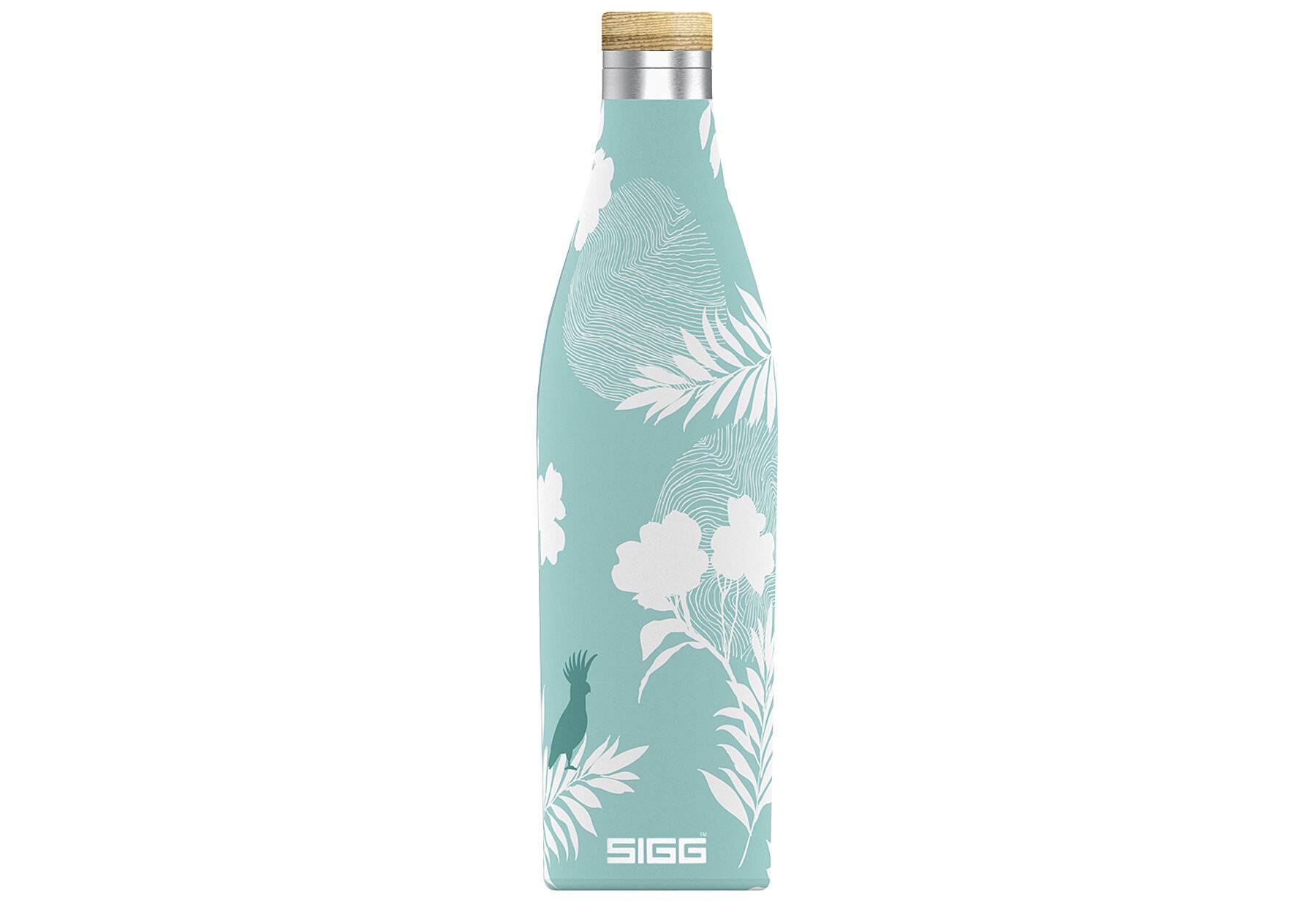 SIGG Meridian Sumatra Birds Trinkflasche (0.5 L), auslaufsichere Trinkflasche aus Edelstahl