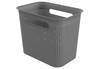 Rotho Brisen schmale Aufbewahrungsbox 7l mit 2 Griffen, Kunststoff (PP) BPA-frei, anthrazit,