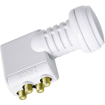 Smart Titanium Universal TQS Quad-LNB  Teilnehmer-Anzahl: 4 Feedaufnahme: 40 mm mit Switch Hellgrau