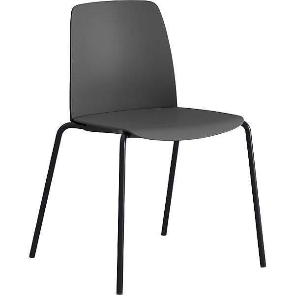 Stuhl Helmer Sitz/Lehne aus Kunststoff VE 4 Stk Sitz dunkelgrau Gestell schwarz. ELJ Bordet AB 84255449-0