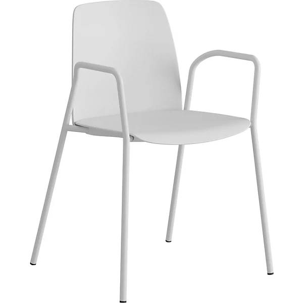 Stuhl Helmer Sitz/Lehne aus Kunststoff VE 4 Stk Sitz weiß Gestell weiß mit Armlehnen. ELJ Bordet AB 84263449-0