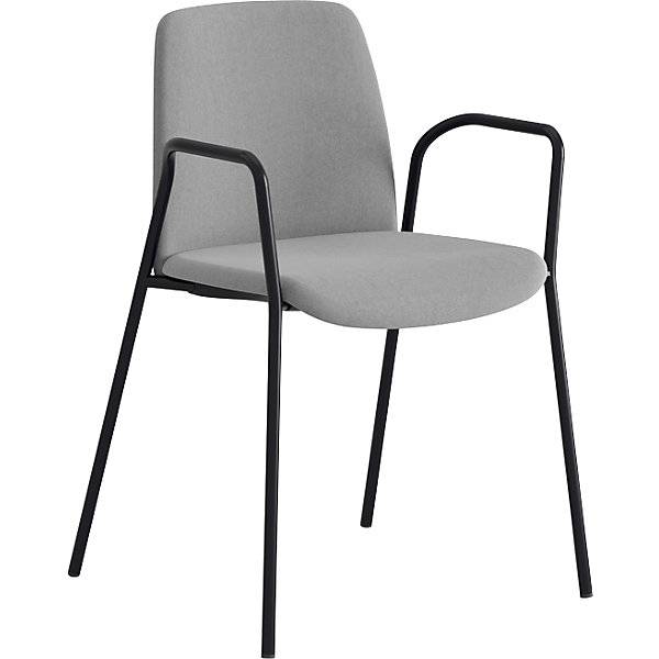 Stuhl Helmer Sitz/Lehne gepolstert VE 4 Stk Sitz hellgrau Gestell schwarz mit Armlehnen. ELJ Bordet AB