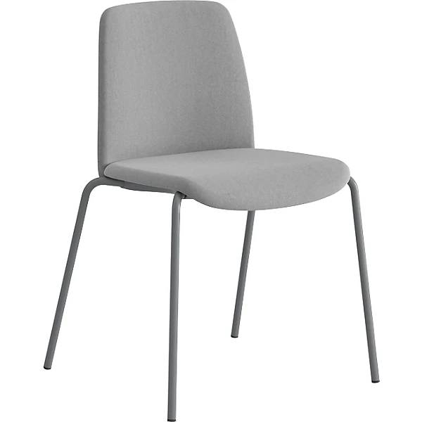Stuhl Helmer Sitz/Lehne gepolstert VE 4 Stk Sitz hellgrau Gestell silber. ELJ Bordet AB 84259549