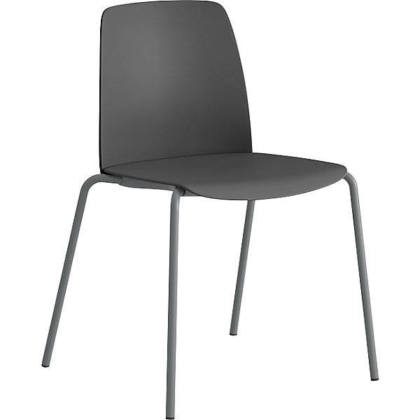 Stuhl Helmer Sitz/Lehne aus Kunststoff VE 4 Stk Sitz dunkelgrau Gestell silber. ELJ Bordet AB 84255649
