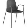 Stuhl Helmer Sitz/Lehne aus Kunststoff VE 4 Stk Sitz dunkelgrau Gestell silber mit Armlehnen. ELJ Bordet AB