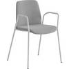 Stuhl Helmer Sitz/Lehne gepolstert VE 4 Stk Sitz hellgrau Gestell weiß mit Armlehnen. ELJ Bordet AB 84264449
