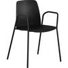 Stuhl Helmer Sitz/Lehne aus Kunststoff VE 4 Stk Sitz schwarz Gestell schwarz mit Armlehnen. ELJ Bordet AB