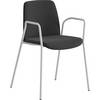 Stuhl Helmer Sitz/Lehne gepolstert VE 4 Stk Sitz schwarz Gestell weiß mit Armlehnen. ELJ Bordet AB 84264149