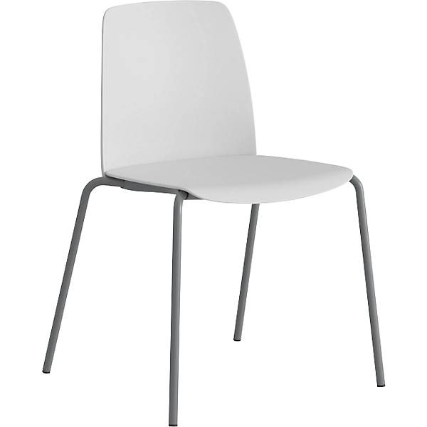 Stuhl Helmer Sitz/Lehne aus Kunststoff VE 4 Stk Sitz weiß Gestell silber. ELJ Bordet AB 84255349-0