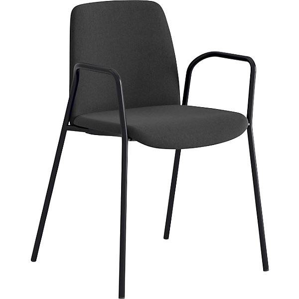 Stuhl Helmer Sitz/Lehne gepolstert VE 4 Stk Sitz schwarz Gestell schwarz mit Armlehnen. ELJ Bordet AB-0