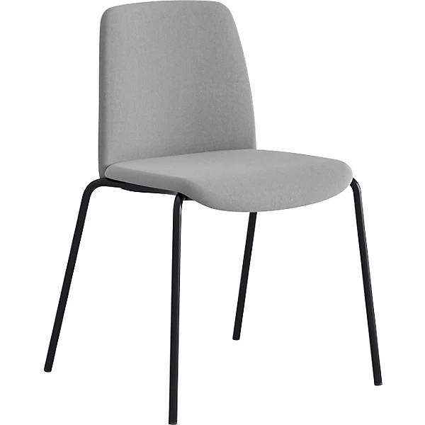 Stuhl Helmer Sitz/Lehne gepolstert VE 4 Stk Sitz hellgrau Gestell schwarz. ELJ Bordet AB 84259349-0