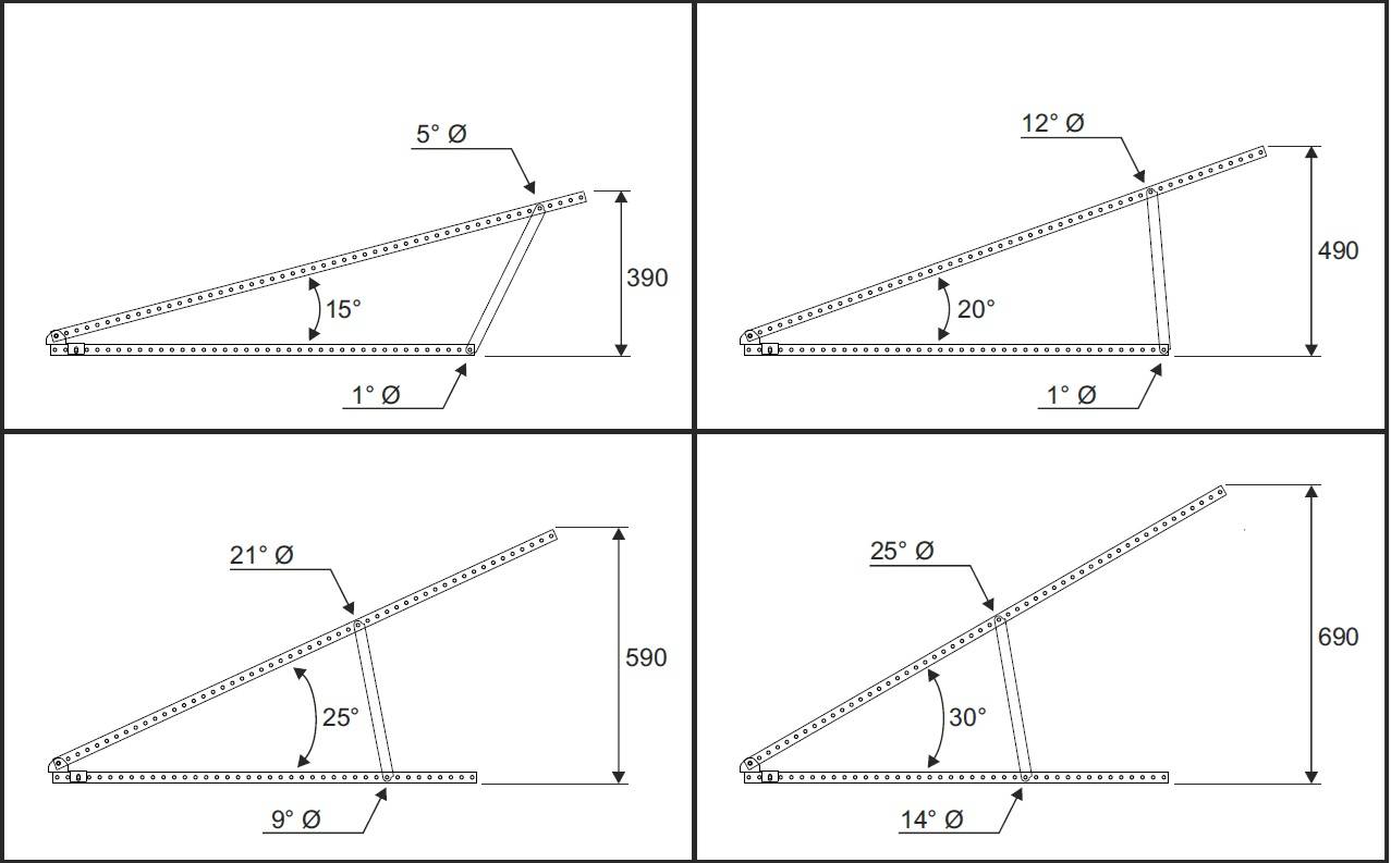 PV-Montagesystem für Stabgitterzaun, 15–30°, für Rahmen 30–35 mm-1