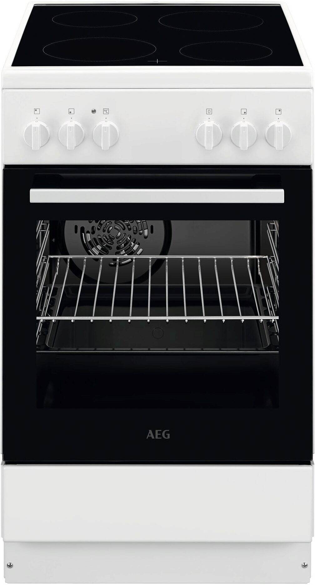 AEG Standherd CCB54090BW | Elektroherd 50 cm | Glaskeramik | 4 Kochzonen | 8 Heizarten | 57 L | A | weiß-0