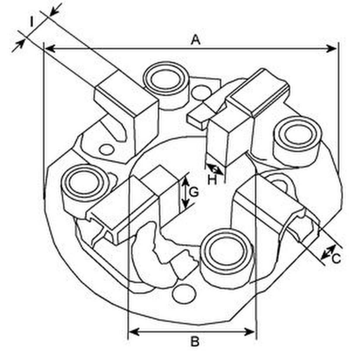 Halter Kohlebürsten Starter Generator 24V Ø91 mm HC-CARGO für u.a. DAF-1