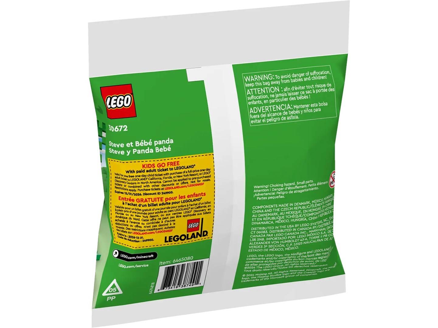 Lego ® Minecraft 30672 Steve mit Baby-Panda (Polybag) 30672-1