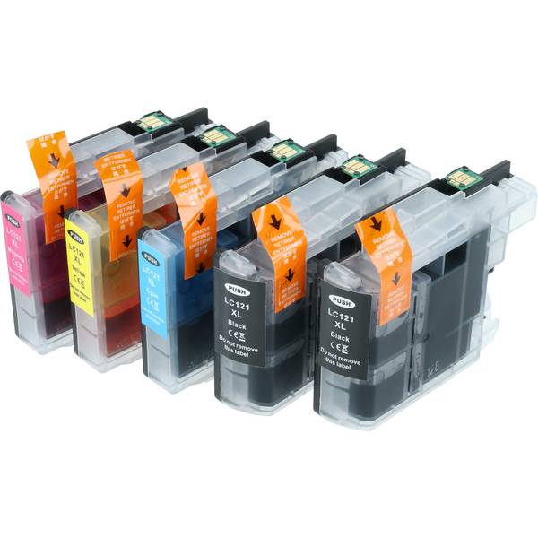 vhbw 5x Tintenpatronen kompatibel mit Brother MFC-J 245 | 870 DW, DCP-J 132 W, 752 DW Drucker + Chip (Kompatibel)