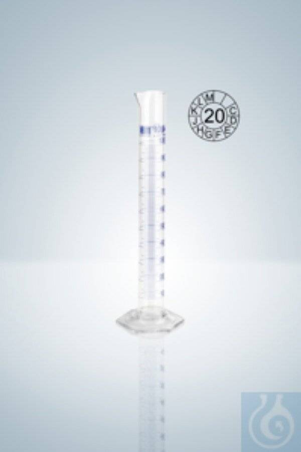 Hirschmann® Messzylinder DURAN, Kl. A, blau grad., 25:0,5 ml, H 170 mm-0