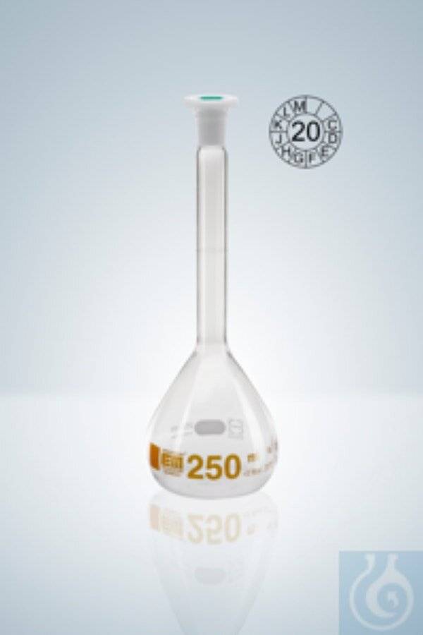 Hirschmann® Messkolben DURAN, Kl. A, braun grad., 10:0,04 ml, NS 10/19, H 90 mm