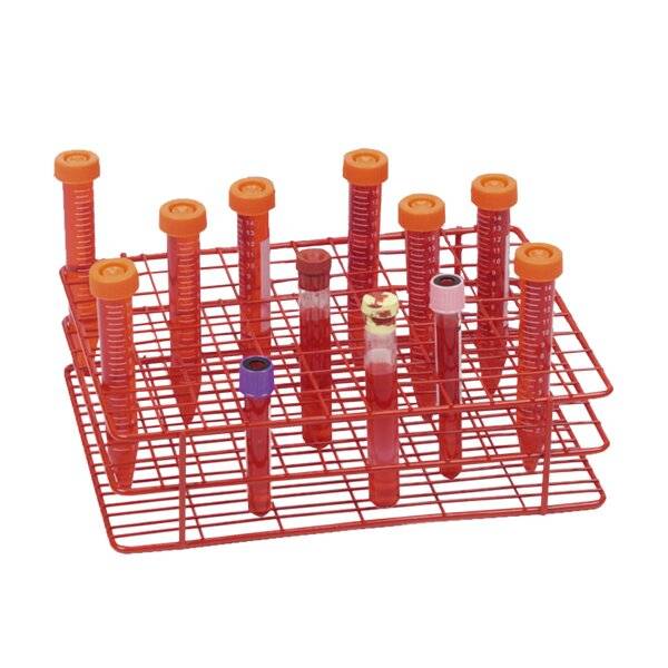 neoLab® Drahtgestell für Röhrchen 16 mm, 108 Plätze, rot