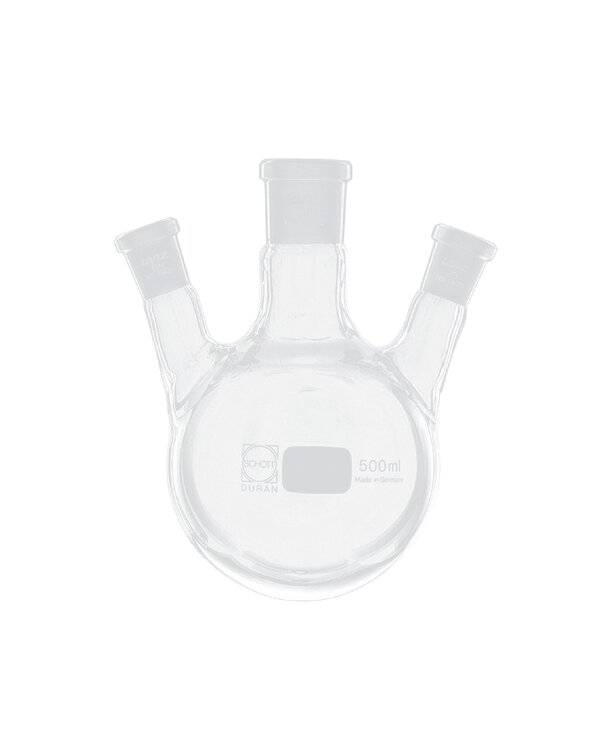 Lenz Dreihals-Rundkolben, Seitenhälse schräg, 100 ml, MH NS 24/29, SH NS 19/26