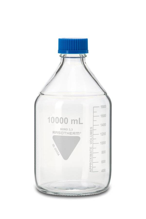 Rasotherm Laborflaschen, (Boro 3.3), GL45, blaue Schraubkappe, 10000 ml-0