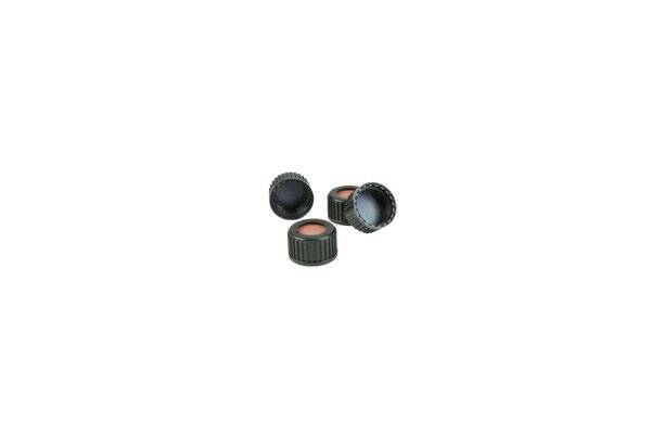 neochrom® Schraubkappe Kurzgewinde ND9, PP rot/Silikon weiß/PTFE rot, 100 St./Pack