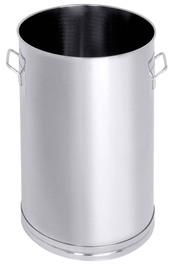 neoLab® Transportbehälter 30 Liter, 18/8-Stahl mit Kippgriffen und Stehrand