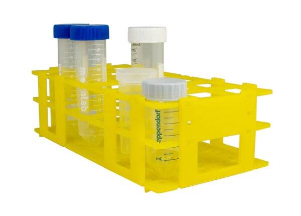 neoLabLine Multifunktionsrack für Röhrchen mit Durchmesser 30 mm, 18 Plätze, gelb