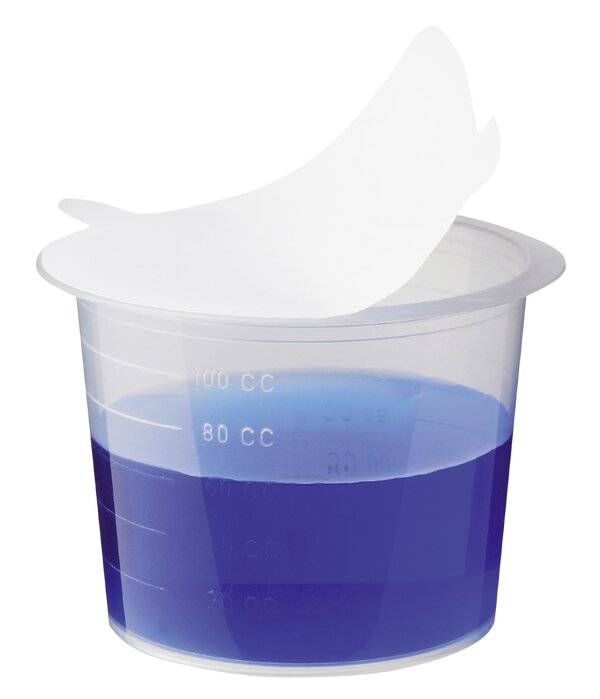 neoLab® Becher aus PP, 100 ml, mit Selbstklebedeckel, 100 Stck./Pack-0