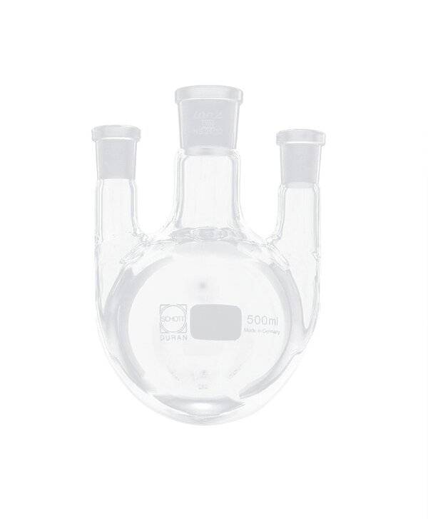 Lenz Dreihals-Rundkolben, Seitenhälse parallel, 2.000 ml, MH NS 45/40, SH NS 29/32