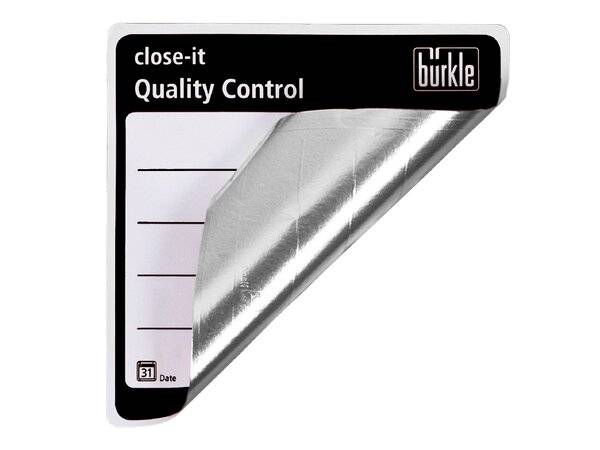 Bürkle Verschluss-Siegel close-it 95x95, schwarz, 500 Stk/Rolle-0