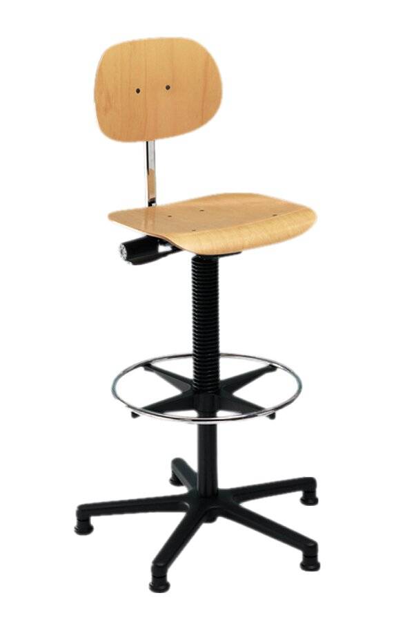 neoLab® Drehstuhl Buche, mit Rollen Sitzhöhenverst. ca. 47-64 cm