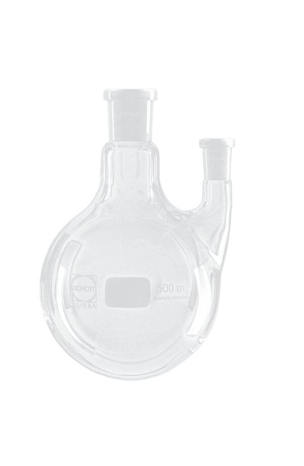 Lenz Zweihals-Rundkolben, Seitenhals parallel, 1.000 ml, MH NS 29/32, SH 14/23