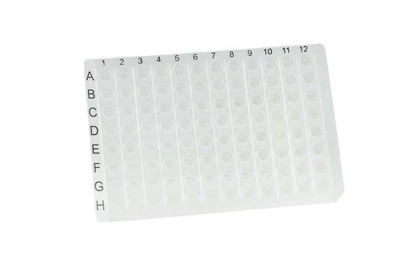 neoLab® 96-Well PCR-Platte, PP, ohne Rand, klar, teilbar in 8er Strips, 50 Stk/Pack