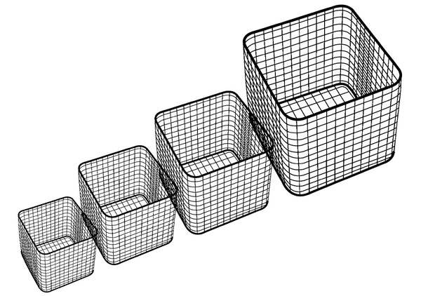 RSG Drahtkorb aus Edelstahl, 30 x 20 x 20 cm