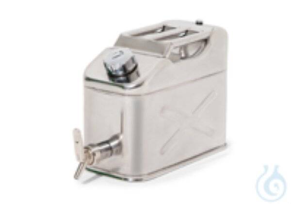 Asecos® Sicherheitskanister m. Abfüllhahn Edelstahl 10 L-0