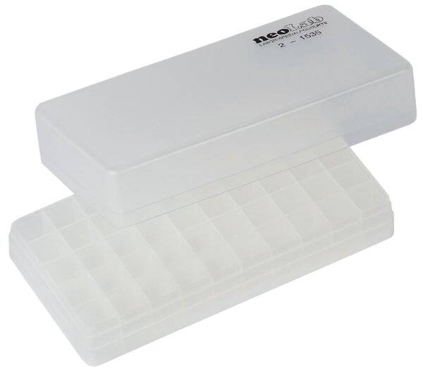 neoLab® Ablagekasten (PP) f. Mikrofläschchen, 50 Plätze, für 12 mm Ø