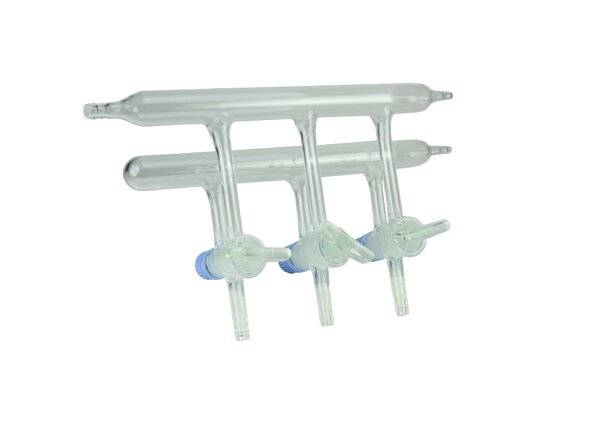 neoLab® Schlenkline / Stickstoff-Verteilerrechen mit 3 Patent-2-Wege-Glashähnen-0